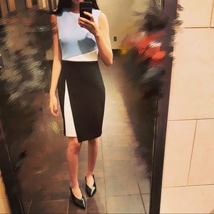Ck colorblocked scuba sheath dress